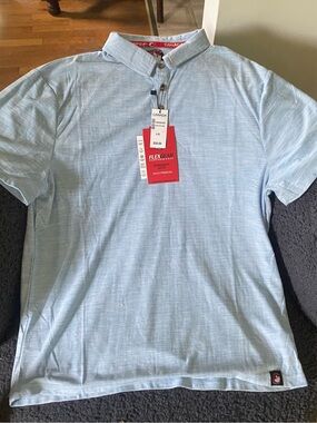 Men’s Light Blue Polo Shirt with Soft Knit Collar
